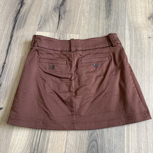 Aritzia Sunday Best Rider Short Mini Skirt Brown Academia Pleats Size 4 EUC - Picture 10 of 12